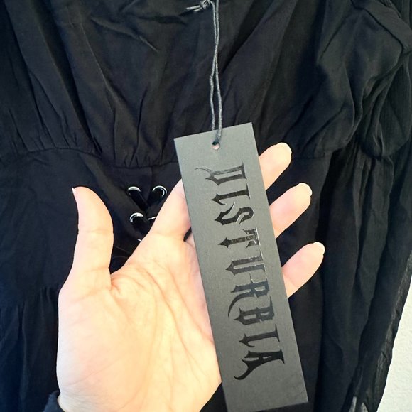 *NEW W/ TAGS* Disturbia: Bonnie Sheer Lace Up Mini Dress (Size US 8/UK 14) - Picture 9 of 10